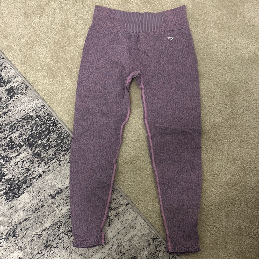 Gymshark Marl Seamless Leggings - Light Pink/Blue Marl/Sherbet Pink